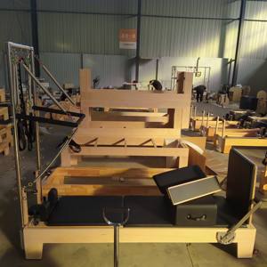 Durable Studio uso en el hogar equipo de cama de entrenamiento madera de arce medio trapecio reformador Torre pilates - Product Image 5