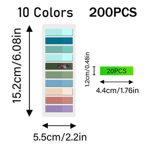 10 PCS 2000 Sheets,New Pattern Index Stickers for 2024, Designed for Student <b>Note</b>-taking and Office Organization,transparent. - Product Image 2