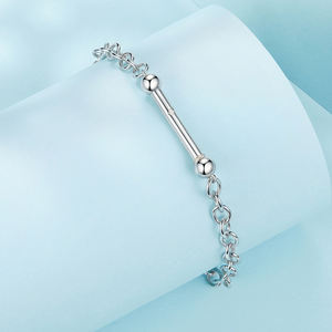 Pulsera <span class=keywords><strong>de</strong></span> Cadena <span class=keywords><strong>de</strong></span> Eslabones <span class=keywords><strong>de</strong></span> <span class=keywords><strong>Plata</strong></span> <span class=keywords><strong>de</strong></span> Ley 925, Ajustable, con Estrella Grabada, Pulsera DIY para Mujer, Decoración Minimalista para la Muñeca - Product Image 1