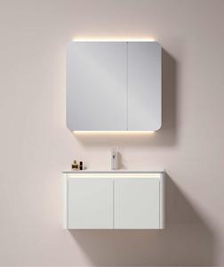 Mobile da Bagno in Alluminio Semplice e Resistente con Lavabo Integrato e Specchio Intelligente per Appartamenti - Product Image 2