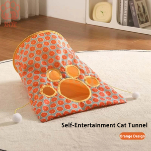Di alta qualità eco-friendly vendita calda gatto giocattolo carino Self-Play piega Tunnel di carta gatto giocattolo, masticare-resistente palle di peluche Set per gatti - Product Image 5