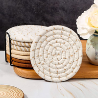 Ensembles de dessous de plat réutilisables en corde de coton tressée, de style moderne et international, pour bols, casseroles et assiettes, pour usage domestique