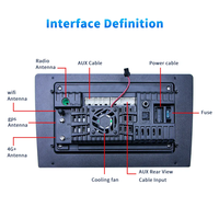 Pemutar DVD dasbor mobil Universal, kamera cadangan LCD 9 inci GPS/WIFI/BT MP3/MP5 Audio Stereo Radio Android 9 2G + 32G RAM USB 4G