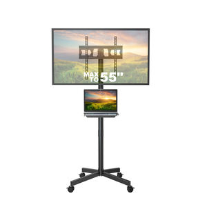 Charmount Max 55인치 유니버설 플로어 스탠딩 <span class=keywords><strong>TV</strong></span> 마운트 모바일 롤링 스탠드 <span class=keywords><strong>TV</strong></span> 카트 - Product Image 1