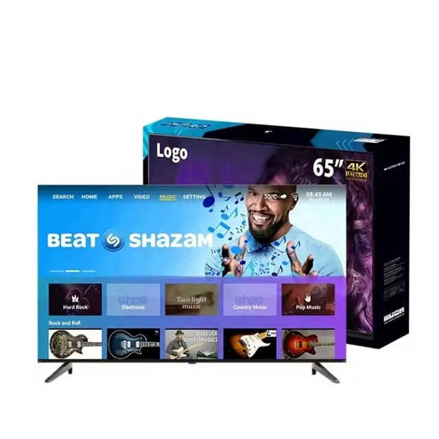32-75 Inch Smart LED TV 4K UHD Android ISDB-T DVB-T2 S2 for South America Africa Market Wide Voltage Hotel & Home Television