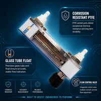 PTFE Korrosionsbeständige Durchflussmesser für Abwasser-Oxidationsprozesse PTFE-Ausgekleideter Glas-Rotameter