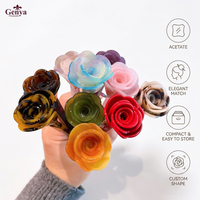 Genya Nouvelle Pique à Cheveux de Luxe en Acétate, Style Vintage Fleur de Rose, Multi-couches, pour Femme Quotidienne