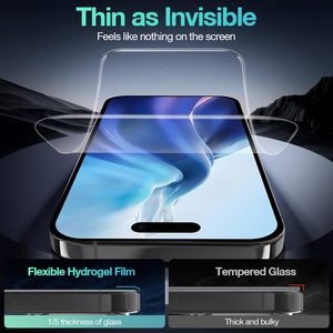 ฟิล์มกันรอยหน้าจอใส2.5D สำหรับ iPhone 17 16 15 <span class=keywords><strong>PRO</strong></span> MAX กระจกนิรภัยคลุมเต็มรูปแบบความแข็งคุณภาพสูงพร้อมบรรจุภัณฑ์ขายปลีก - Product Image 3
