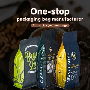 MOQ 500 पीसी कस्टम मुद्रित कम्पोस्टेबल कॉफी बैग भुना हुआ पुन: प्रयोज्य कॉफी बैग
