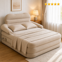 Matelas Gonflable OEM avec Pompe Intégrée Automatique, Double Hauteur, PVC Floqué, Capacité 450kg, pour Camping, Maison, Lit d'Invité