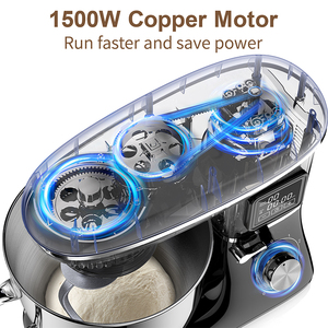 Sanlida Máy trộn đứng 3 trong 1 5,5L 2000W Máy trộn bột Bánh Mì Bánh công suất cao Máy trộn thức ăn gia dụng điện Hành Tinh - Product Image 6