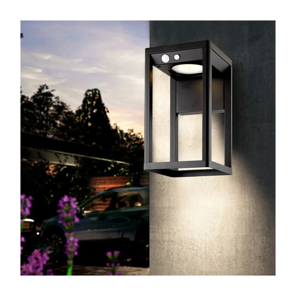 Brimmel black waterproof IP54 outdoor use aluminium wall mounted led solar light