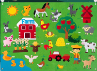 Grand tableau mural en feutre sur le thème de la ferme, ensemble complet pour l'enseignement de l'histoire en maternelle, jouet éducatif pour enfants, vente en gros, jouets DIY pour enfants