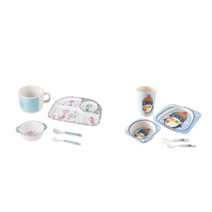Juegos de Vajilla Infantiles Ecológicos de PET Reciclado, Tazas, Platos y Cucharas Antideslizantes, Aptos <span class=keywords><strong>para</strong></span> <span class=keywords><strong>Microondas</strong></span>, <span class=keywords><strong>para</strong></span> Viajes - Product Image 4