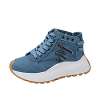 Nuovi Stili 2025: Sneaker con Rialzo Interno da Donna, Eleganti e di Alta Qualità, con Zip, in Jeans e Tela, Casual