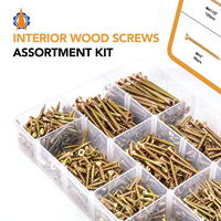 825PCS Kit d'assortiment de vis autotaraudeuses, vis en acier au carbone plaqué pour kit d'assortiment de vis à bois