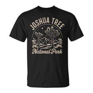 Camiseta del Parque Nacional Joshua Tree para hombre y mujer, diseño de senderismo y naturaleza, color negro - Product Image 1