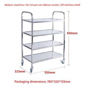 Carrito de Servicio de Acero Inoxidable para Hostelería, Carrito de Comida para Hotel, Carrito de Servicio para Restaurante con 4 Ruedas para Cocina, Precio de Fábrica al por Mayor - Product Image 4