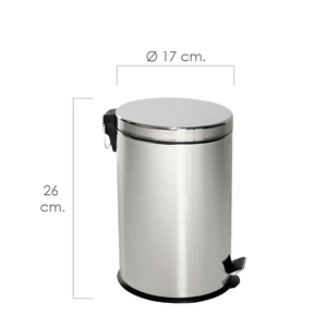 Cestino per rifiuti Maurer in acciaio inox 3 litri O/ 17 x 26 cm. - Product Image 1