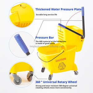 Side Press Wringer Commercial Rectangular <strong>Mop</strong> Bucket With Wheels - Product Image 2