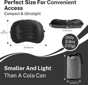 Almohada de Viaje Inflable Ultraligera para Camping, Compresible, Impermeable, para Dormir al Aire Libre, Tejido de TPU, 4 Estaciones - Product Image 2