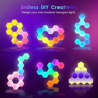DIY RGB Hexagone LED Panneau lumineux Smart App Control Honeycomb Hexagonal Quantum Modular Wall Lamp