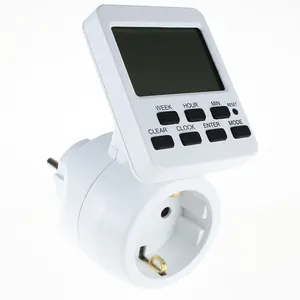 Mini interruptor de temporizador de ahorro de energía para PC, enchufe de temporizador diario semanal eléctrico digital grande LCD UE