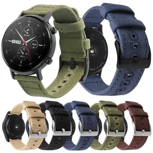 LAIHE High Quality Quick Release 22mm Canvas Watch Band Strap With Stitching Holes Watchband Wrist Band