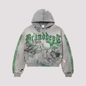 เสื้อสตรีทแวร์ทรงหลวมแบบดรอปโชว์เดอร์ ลายกราฟิกพิมพ์ดิจิทัล ล้างสีแบบวินเทจ ทำสีซีดแบบดิสเทรส ผ้าฝ้าย 100% สำหรับฤดูใบไม้ร่วง - Product Image 1