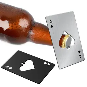 Hot Selling playing card credit card bottle opener Creative card-shaped stainless steel household tools bottle opener