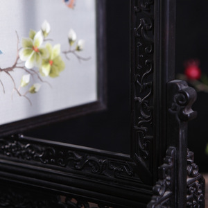 Handmade Embroidered Table <b>Screen</b> Floral Pattern Silk Craft Home Decoration Living Room Bedroom Study - Product Image 2
