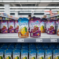 Sachets en plastique personnalisés pour boissons liquides avec paille, pour machine de remplissage de jus en aluminium, pochettes verticales à bec verseur