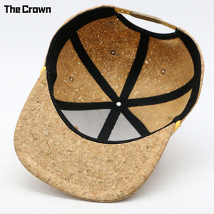 Custom Logo 6 Panel Cork <b>Flat</b> Brim <b>Hat</b> Wholesale Bulk Wood Grain Texture Rope <b>Hat</b> Manufacturer - Product Image 3
