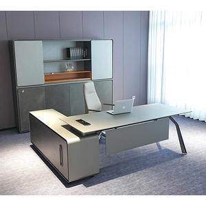 Commerical Luxury Simple Wooden Office Furniture L-Shaped Boss Office <b>Desks</b> Ceo Executive <b>Desk</b> - Product Image 4