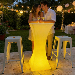 Modern LED Glowing Plastic <strong>Bar</strong> Table Color-Changing Waterproof Commercial <strong>Furniture</strong> for Mall Living Room <strong>Home</strong> Hotel Events - Product Image 2
