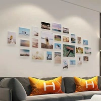 Panneau mural personnalisé sans cadre, affichage d'images, carreaux autocollants en MDF massif, pour table sur pied, bloc Photo en bois