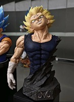 Statue de buste de Majin Vegeta en résine et fibre de verre, taille réelle 1:1, Dragon Ball Z, figurine d'anime, objet de collection, décoration