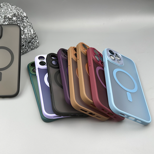 Nam Châm Điện Thoại Trường Hợp Đối Với <span class=keywords><strong>iPhone</strong></span> 11 12 13 14 15 16 Pro Max Với Máy Ảnh Ống Kính Bảo Vệ Matt Trở Lại Từ Điện Thoại Bìa - Product Image 5