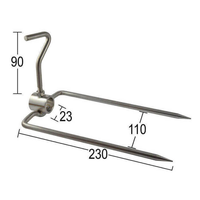 Vente en gros usine – Brochettes de rôtissoire à charbon de bois en acier inoxydable de 22 mm (x2)