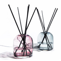 Bouteille diffuseur d'arômes d'huiles essentielles décorative vide personnalisée, transparente, bleue et rose, style français, pour la maison, vente en gros de luxe