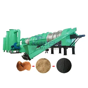 Continuous carbonization furnace for charcoal briquette making machine biochar pyrolysis machine carbonization kiln
