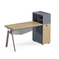 Bureau d'ordinateur de direction moderne de luxe avec étagères verrouillables et tiroirs pour l'écriture, mobilier de travail pour patron, bureau d'étude informatique