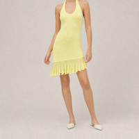 Robe mini en tricot pour femme, dos nu, sans manches, avec ourlet à franges, idéale pour l'été – Fabricant de tricots
