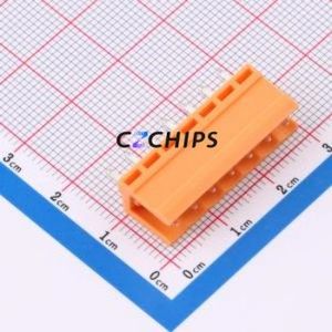 MXHT396V-3.96-07P-OE01-Cu-A Plug-in Terminal Block Through hole,P=3.96mm Board-to-Board / Socket - Open 1x7P 3.96mm Orange - Product Image 1