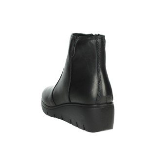 Stivaletti da donna moda termica 5cm con zeppa con chiusura Slip-On con chiusura in vera pelle nera per l'autunno inverno - Product Image 2