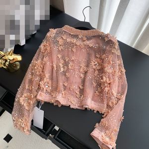 Giacca Corta e Sottile da Donna di Lusso Leggero con Perline e Ricami Floreali, <span class=keywords><strong>Top</strong></span> di Alta Gamma per Donna - Product Image 5