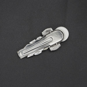 Horquillas de boda con diamantes de imitación y perlas de Metal francés, Clip lateral brillante a la moda, Clip de pico de pato, pinzas de pelo de mariposa delicadas para mujer - Product Image 3