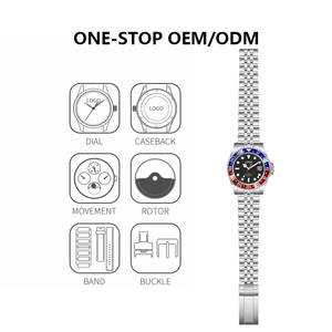 <span class=keywords><strong>Orologio</strong></span> Meccanico <span class=keywords><strong>Automatico</strong></span> GMT da <span class=keywords><strong>Uomo</strong></span> con Logo Personalizzato OEM MOQ 10 Pezzi, Cassa in <span class=keywords><strong>Acciaio</strong></span> Inossidabile, Bracciale, Vetro Zaffiro, Impermeabile 10ATM per Immersioni - Product Image 4