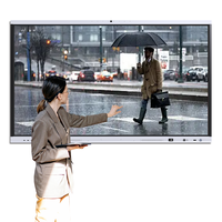Tableau interactif intelligent Tacteasy 65 pouces Android/Windows avec double système 4K tactile, reconnaissance d'empreintes digitales et suivi par caméra