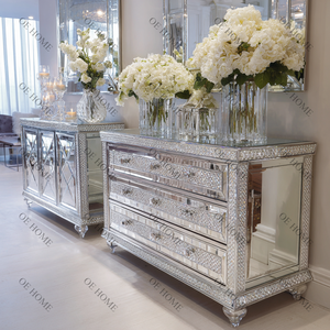 ขาตั้งทีวีทำจากไม้หรูหราทันสมัยพร้อมฟังก์ชั่นการจัดเก็บ1ชิ้นกระจกเฟอร์นิเจอร์ห้องนั่งเล่นไม้หรูหราทันสมัย - Product Image 5